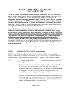 district level parent involvement sample template