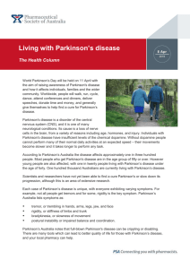 Living with Parkinson`s disease - Pharmaceutical Society of Australia