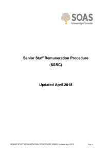 Senior Staff Remuneration Procedure (SSRC) Updated April 2015