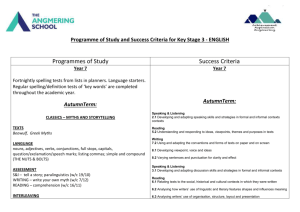 Programme of Study and Success Criteria for Key Stage 3