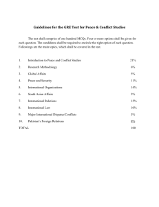 Guidelines for the GRE Test for Peace & Conflict Studies