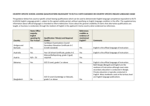 Country specific School leaving qualifications