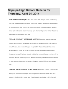 Sapulpa High School Bulletin for Thursday, April 24, 2014
