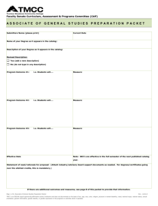 Associate of General studies preparation packet