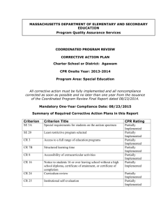 corrective action plan - Massachusetts Department of Education