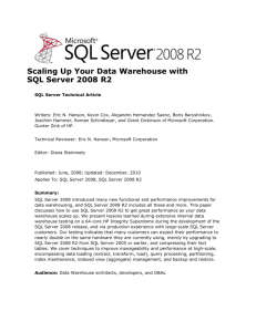 Scaling Up Your Data Warehouse with SQL