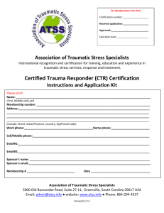 CTR Application 2014 - Association of Traumatic Stress
