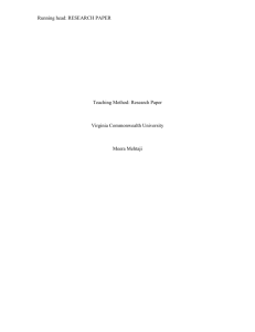 Teaching Method Paper - Virginia Commonwealth University