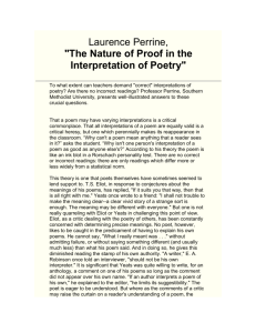 The Nature of Proof in the Interpretation of Poetry