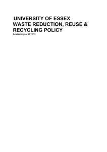 Waste management - University of Essex
