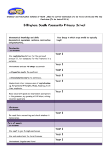 Grammar Scheme of Work Billingham South 2015