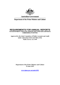 Requirements for Annual Reports - Department of the Prime Minister