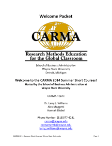 Welcome to the CARMA 2014 Summer Short Courses!