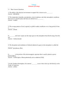 Climate Elements of Ecology 2.1 Short Answer Questions 1) The