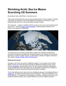 Shrinking Arctic Sea Ice Means Scorching US Summers