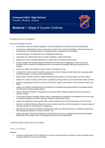 Science ~ Stage 5 Course Outlines