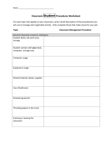 Classroom Procedures Worksheet