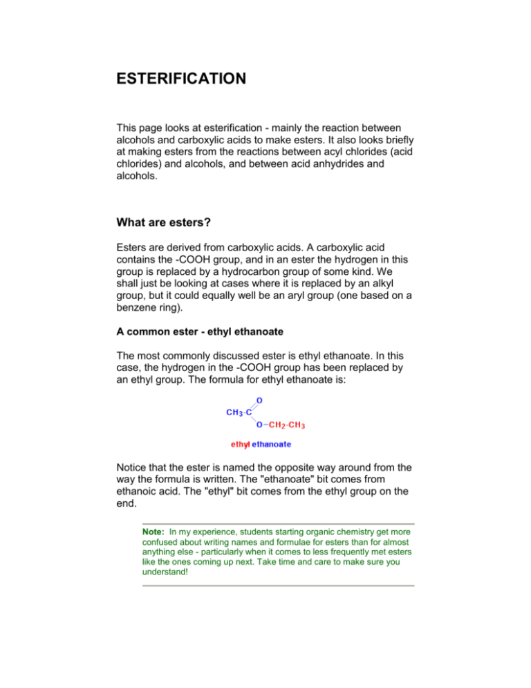 Esterification