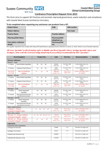 Continence Prescription Request Form 2015