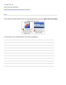 3rd Grade Tech. Lab Cloud Information Worksheet http://www