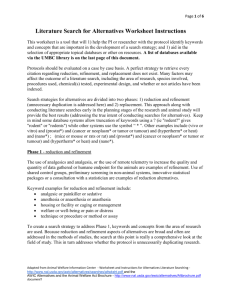 Literature Search for Alternatives Worksheet Instructions