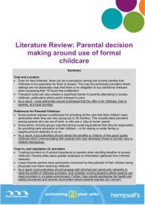 Literature review - Foundation Years
