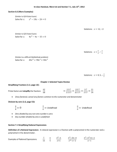 Handout - 7.1 Simplifying Rational Expressions