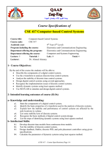 CSE 417 Computer-based Control Systems