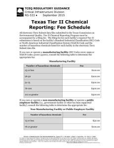 Texas Tier II Chemical Reporting: Fee Schedule