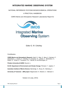 IMOS National Reference Station Field Sampling