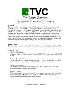 The Vermont Connection Constitution