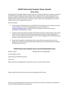 SAGES USEM Essay Prize Nomination Form (2015-16)
