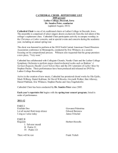 Cathedral Choir Repertoire list 2005-present