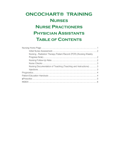 Training Module for Nurses, PA, NP