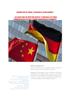 Analysis of China´s Soft Power in Germany