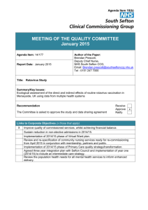 MEETING OF THE QUALITY COMMITTEE January 2015