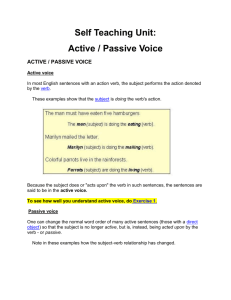 Active / Passive Voice