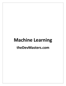 Machine Learning - The Dev Masters
