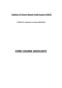 (CBCS) 3 YEAR B.SC. Programme in Science (GEOLOGY)