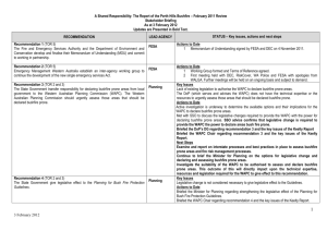 Actions to Date - Department of the Premier and Cabinet