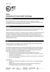 Introduction of New Health Technology Policy