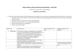 11. Summary Report IWG 1st Meeting Lithium Batteries March 18