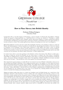 Transcript for "How to Place Slavery into British Identity"