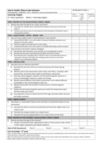 Unit A: Earth`s Place in the Universe Primary Resource: EarthComm