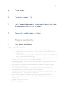 Template A-G research qualifications portfolio
