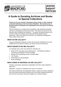 A Guide to Donating Archives and Books to Special Collections