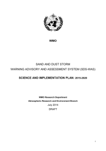 WMO SDS-WAS Science and Implementation Plan 2015-2020