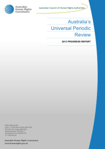 Australia`s Universal Periodic Review 2013