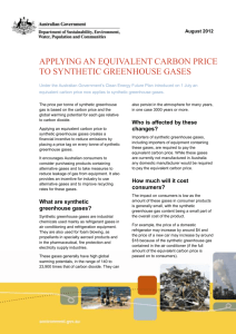 applying an equivalent carbon price to synthetic greenhouse gases