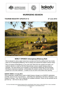 Kakadu National Park - Tourism Industry update #12 2012